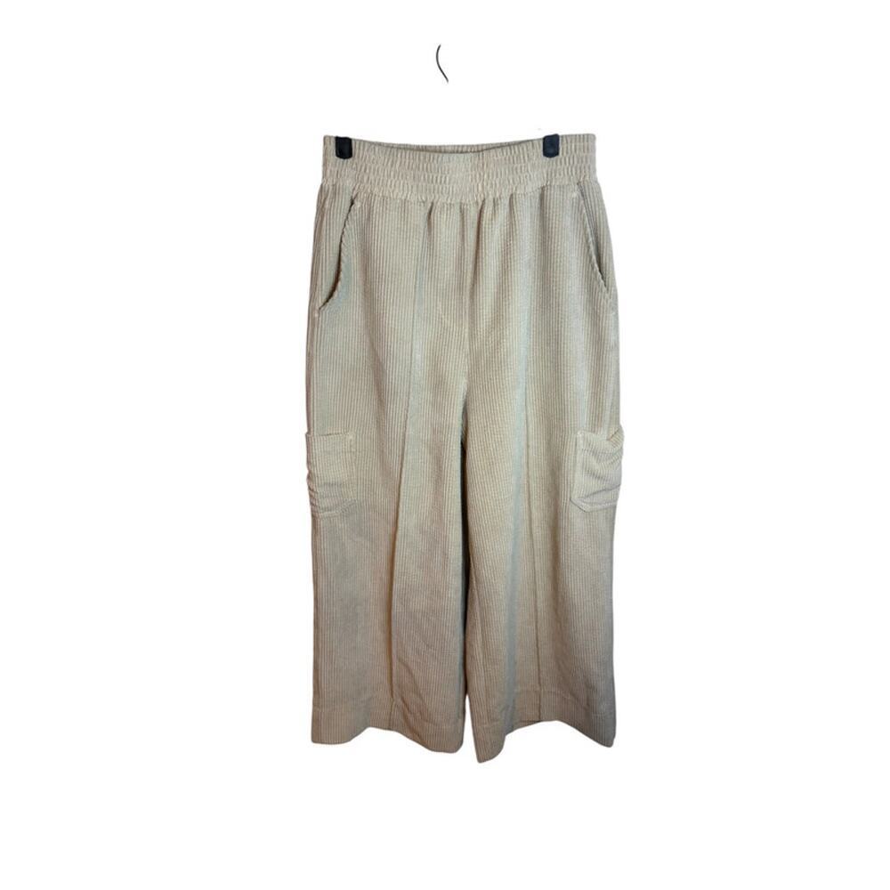 Urban Outfitters Light Beige Wide-Leg Corduroy Pants